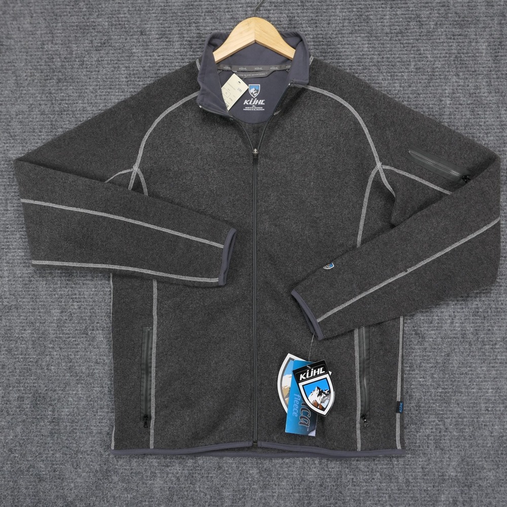 NEW Kuhl Scandinavian Full Zip Alfpaca Fleece Jacket Steel Gray Mens XL RARE NWT
